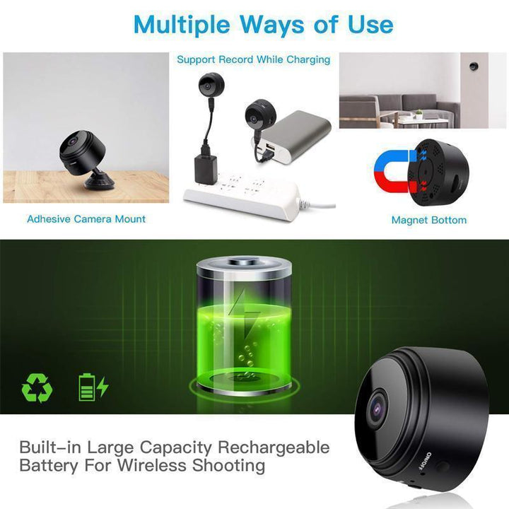 1080p Magnetisk WiFi Mini-Kamera RV Trailer Bakgård Kamera Luvikno
