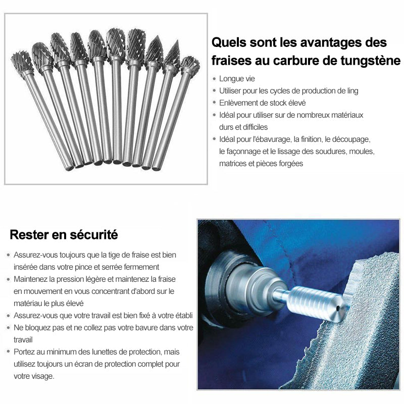 Tungsten Carbide Slipeskaft (10 PCS) | Luvikno