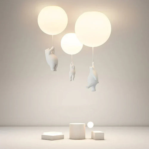 Barnelysest lampe med bjørn og ballong - CloudBear | Luvikno