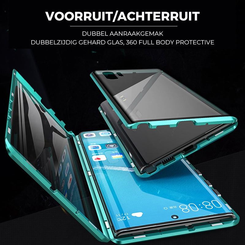 herdet glass Dobbeltsidig telefonveske for Samsung