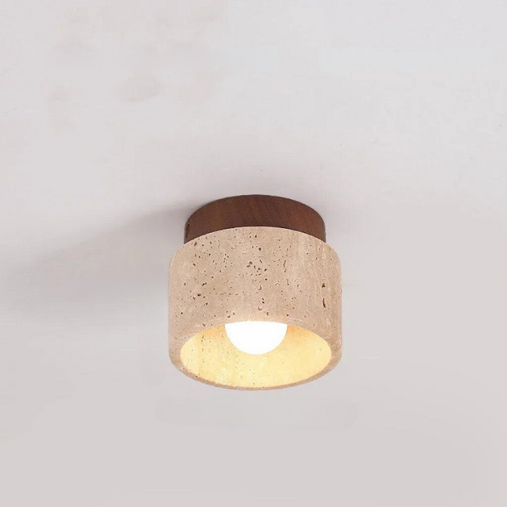 ÉclatPierre - Elegant Travertin Innfelt LED Lampe Luvikno
