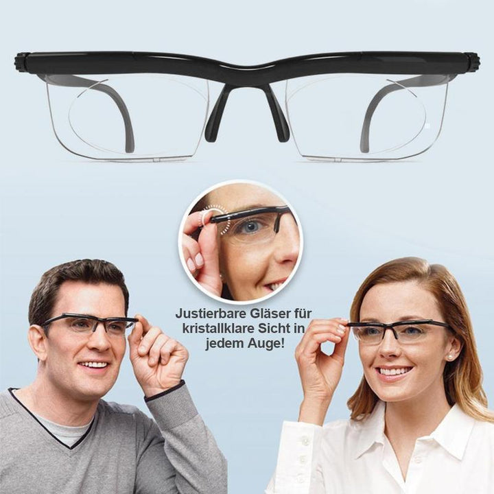 Fokuserbar lesebrille Unisex | Justerbar zoom-linse | Svart