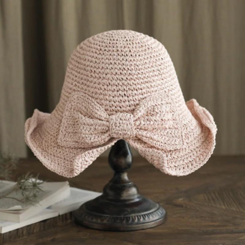Luvikno | Retro Foldable Straw Hat with Bow