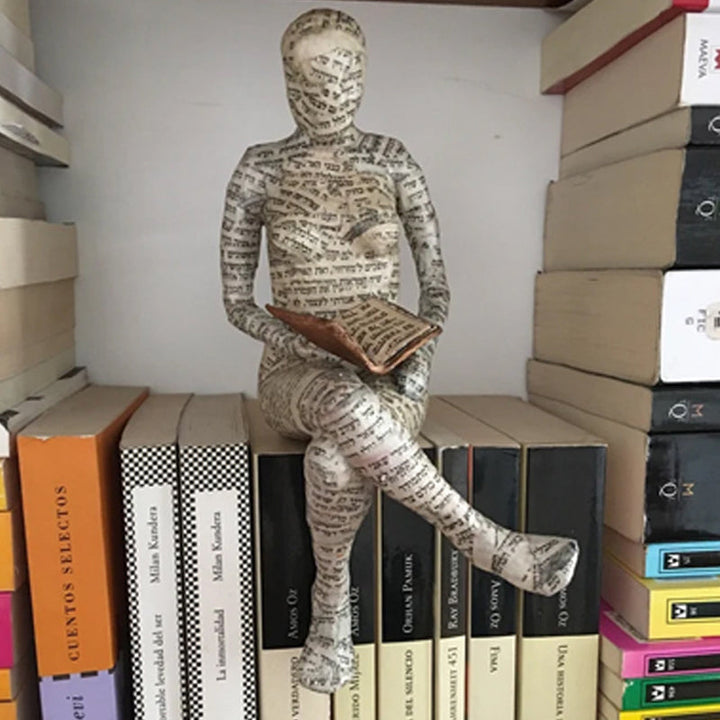 Resin Moderne Lesende Kvinne Statue Ornament i Form av en Lærer | Luvikno