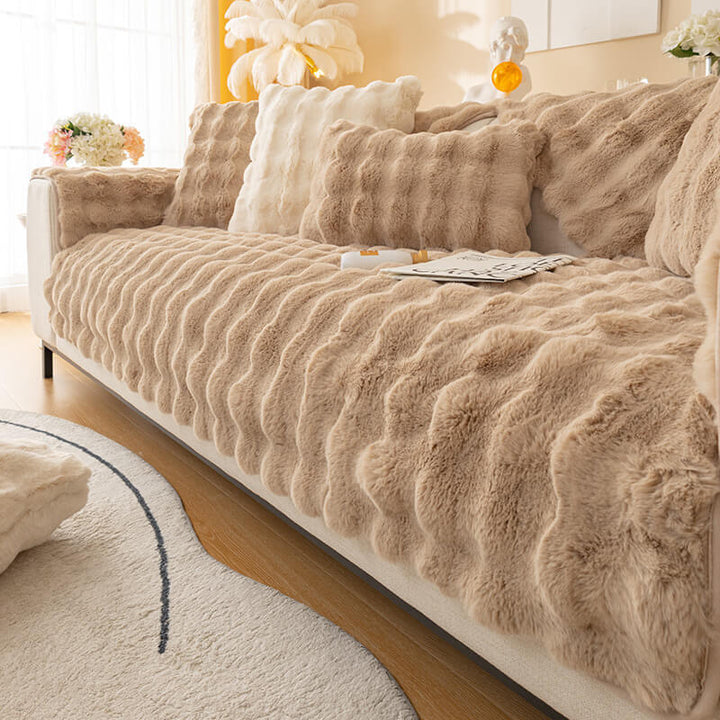 Ultra-myke kanin plysj sofaputer for koselig eleganse | Luvikno