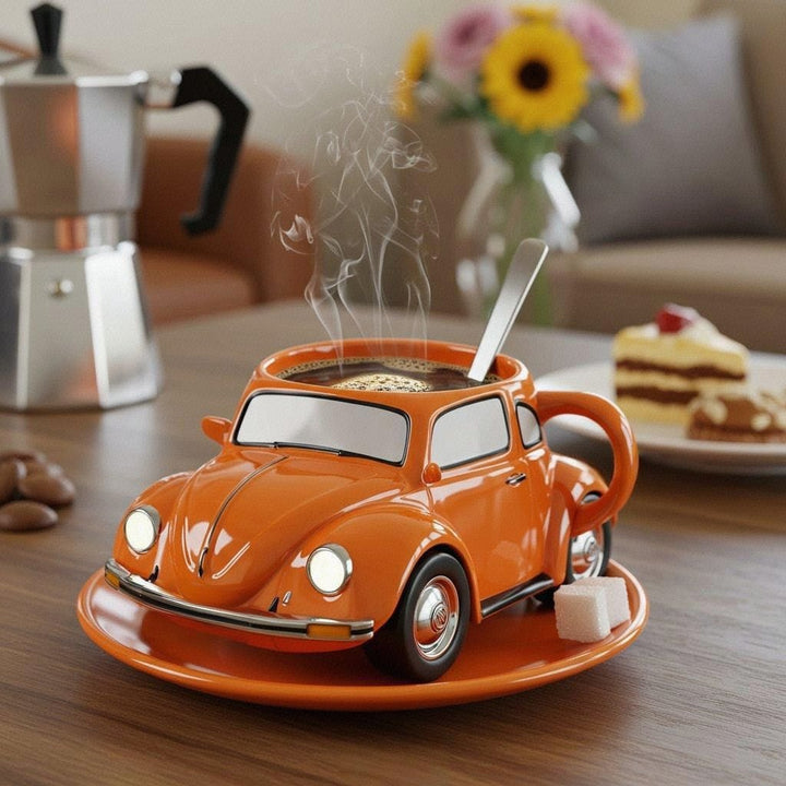 RetroAuto Keramikkopp – Unik 3D-design for kaffe og te | Luvikno