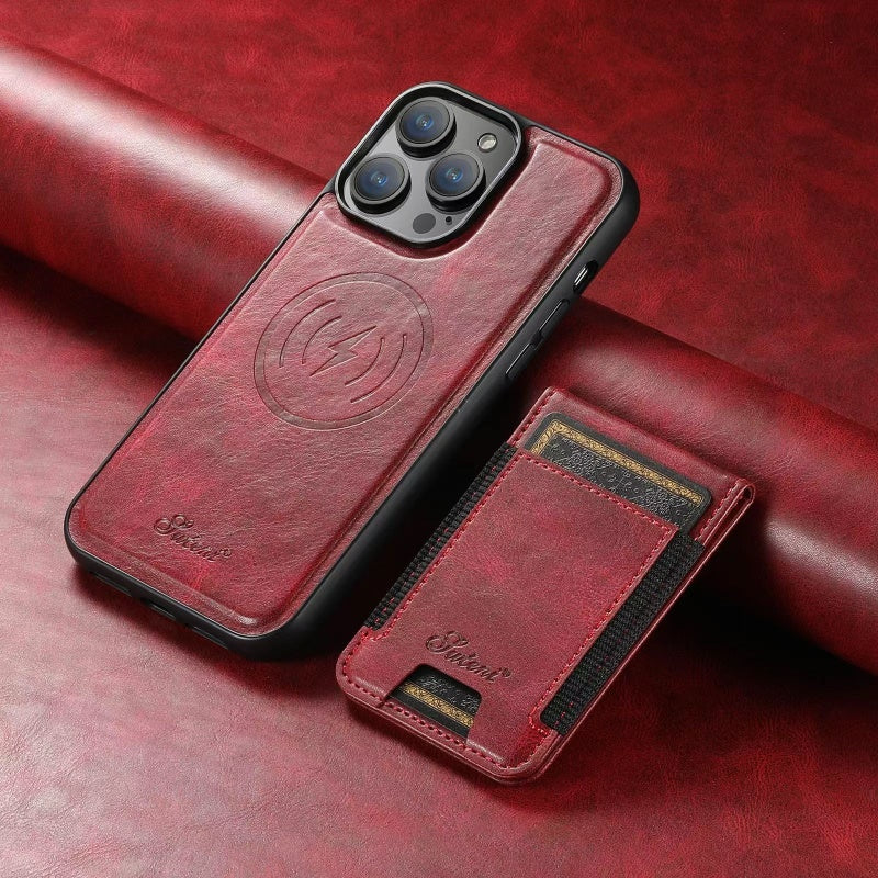 LuxCase Lær Mobildeksel med Kortholder og Stander – Kompatibel med iPhone | Luvikno