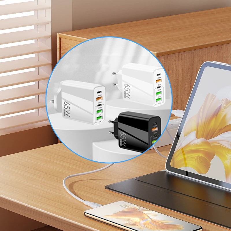 Multi-Port-Adapter 65W Hurtiglader - US-standard | Luvikno