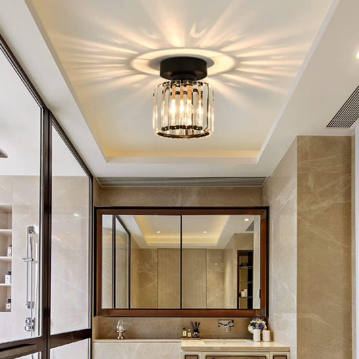 Taklampe Krystall Flush Mount Moderne Armatur Luvikno
