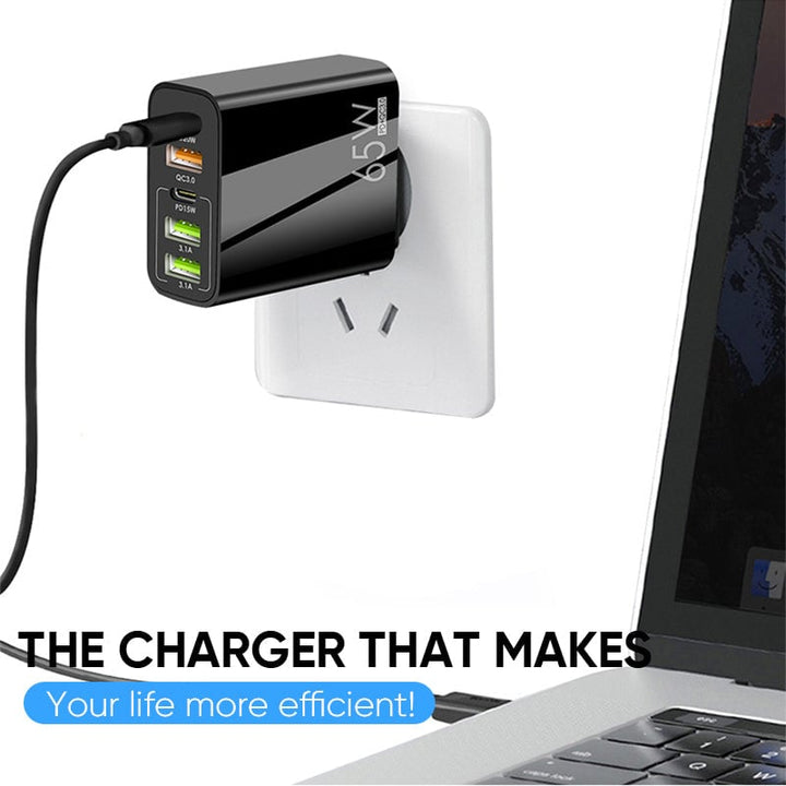 Multi-Port-Adapter 65W Hurtiglader - US-standard | Luvikno