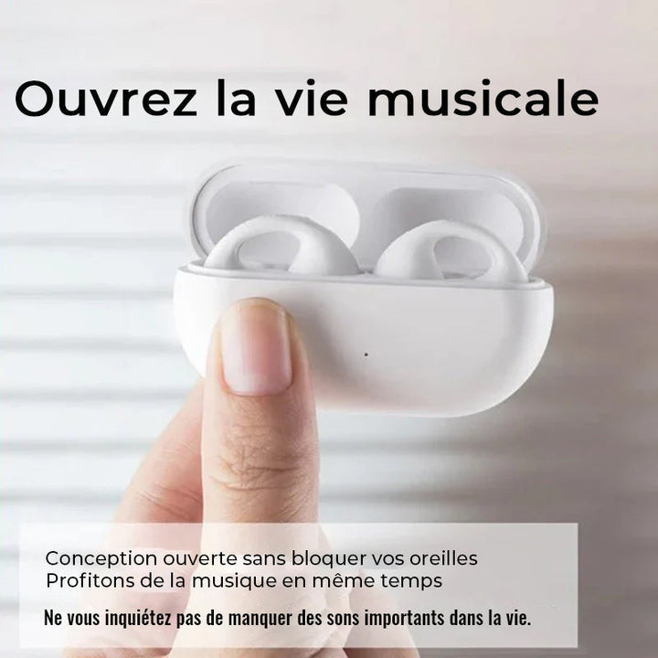 Bone conduction headphones with clip for the ear, wireless | luvikno
