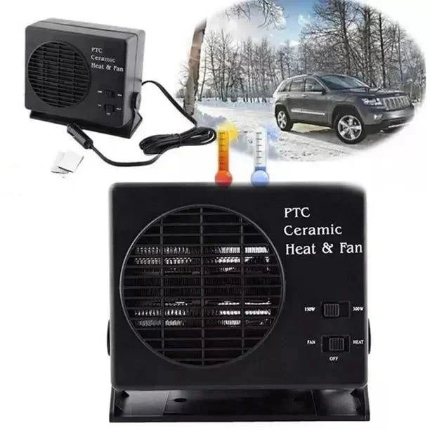 12V Keramisk Bilvarmer | 150W-300W | Bærbar Ruteavfukter med automatisk Termostat