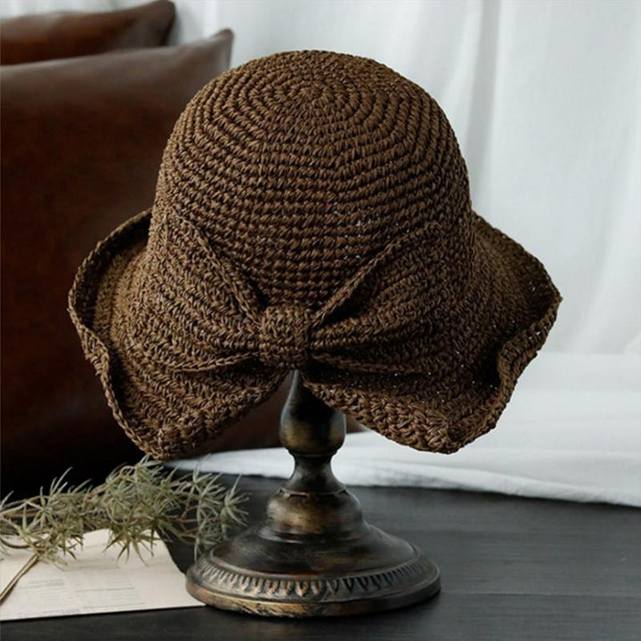 Luvikno | Retro Foldable Straw Hat with Bow