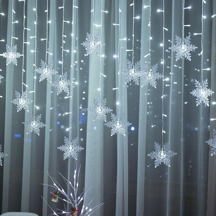 Luvikno | LED Lyskjede Gardin med Snøfnugg | IP43 Vanntett | 4.8W (220V) | 4m / 5m