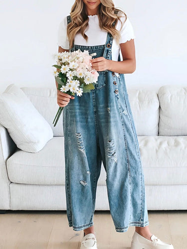 Luvik | Olkaimeton Rentoa Denim Haalaripuku