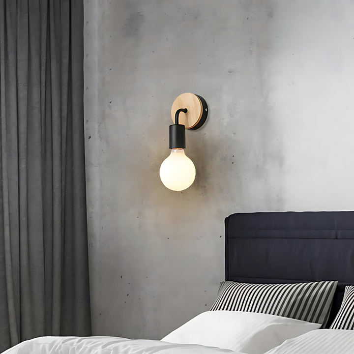 Nordisk vegglampe med lyspære - Tidøs belysning | Luvikno