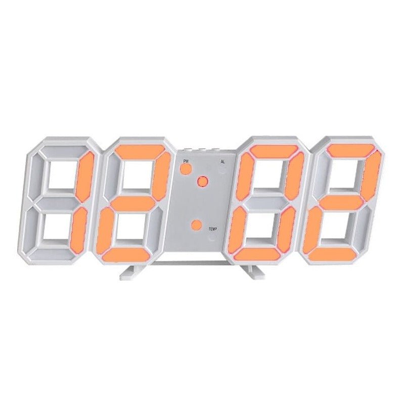 Luvikno | Digital 3D LED Veggklokke – Moderne Design med Dimmefunksjon og Optimal Synlighet