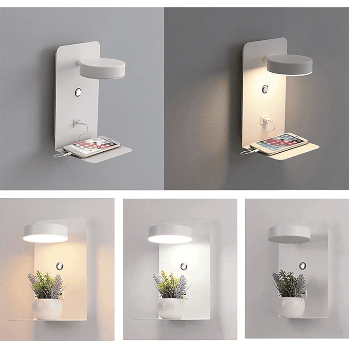 Luvikno | LED Vegglampe med Hylle | Myk Glød, Moderne Design & Ideell for å Skape en Festlig Atmosfære i Soverommet