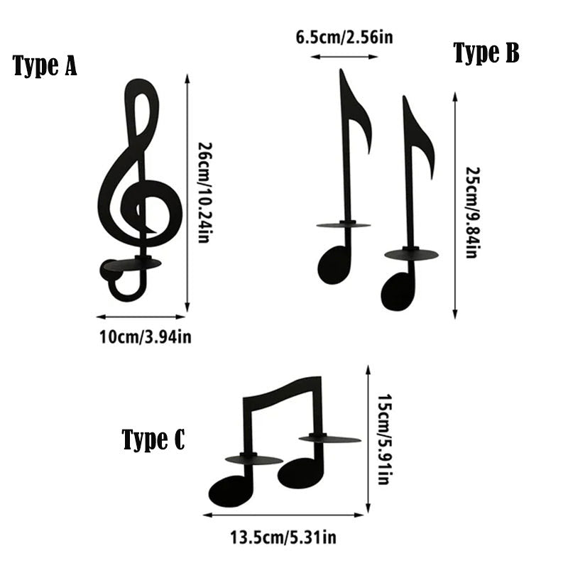 Black Music Note Vegglampe | Luvikno