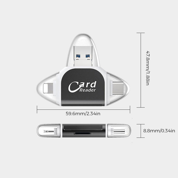 4-i-1 universell multiport SD TF kortleser | Luvikno