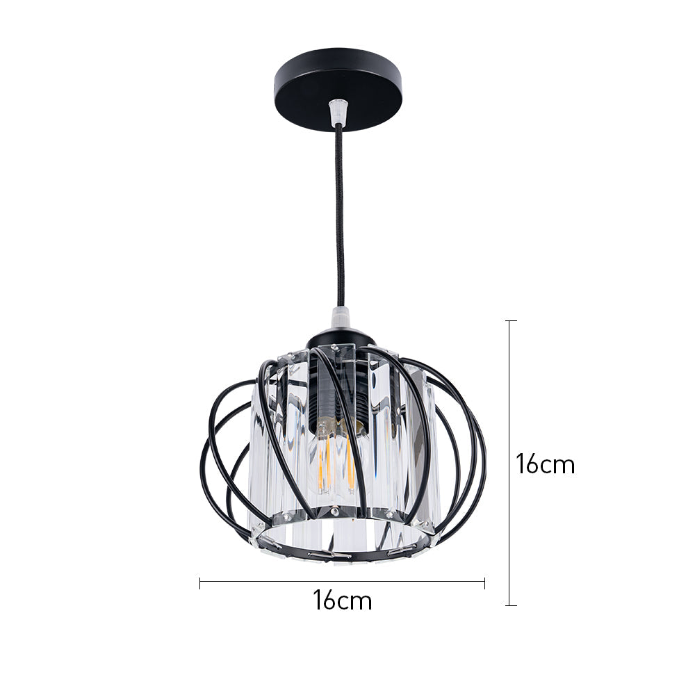 Pendellampe svart glass kule taklampe Luvikno