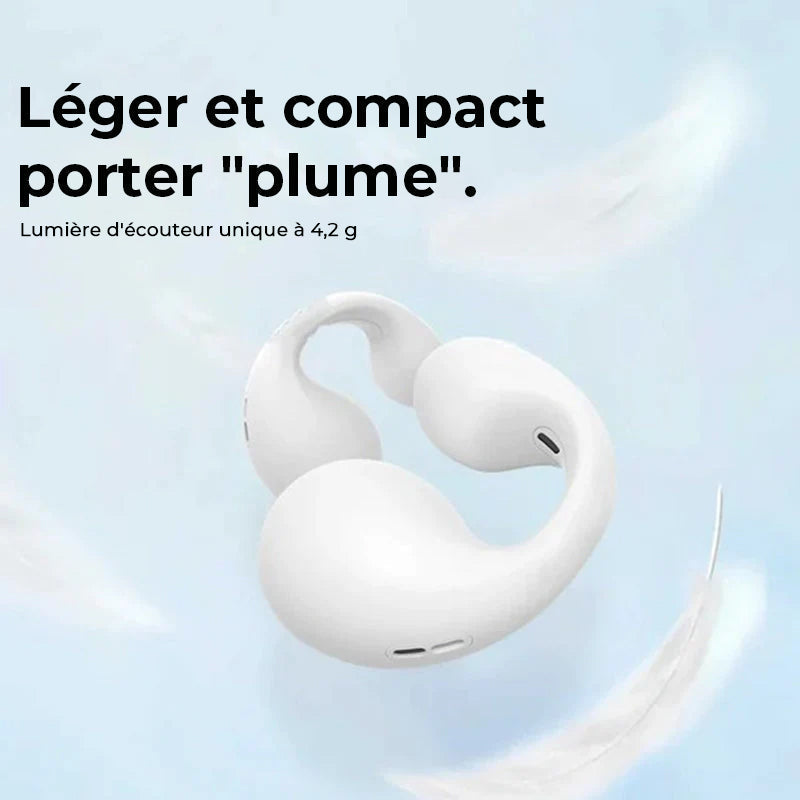 Knogledlende hodetelefoner med trådløs øreklips | Luvikno