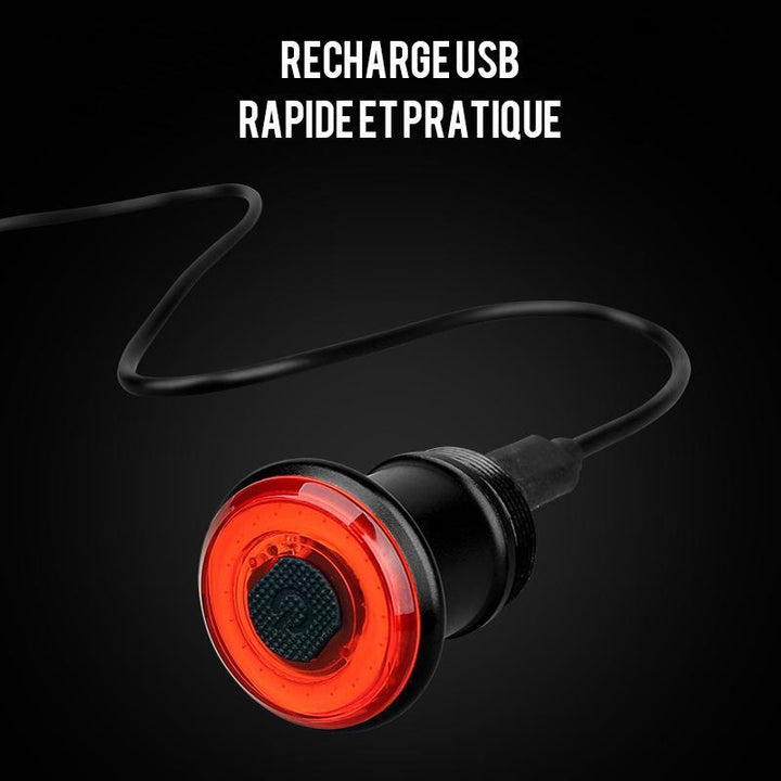 VeloSafe Slim – USB oppladbart intelligent sykkelbaklys med bremssensor | Luvikno