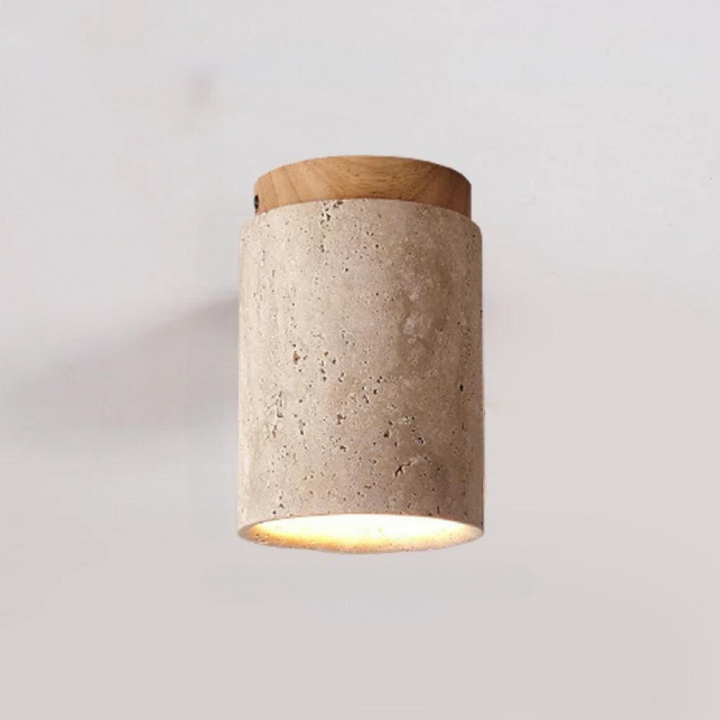 ÉclatPierre - Elegant Travertin Innfelt LED Lampe Luvikno