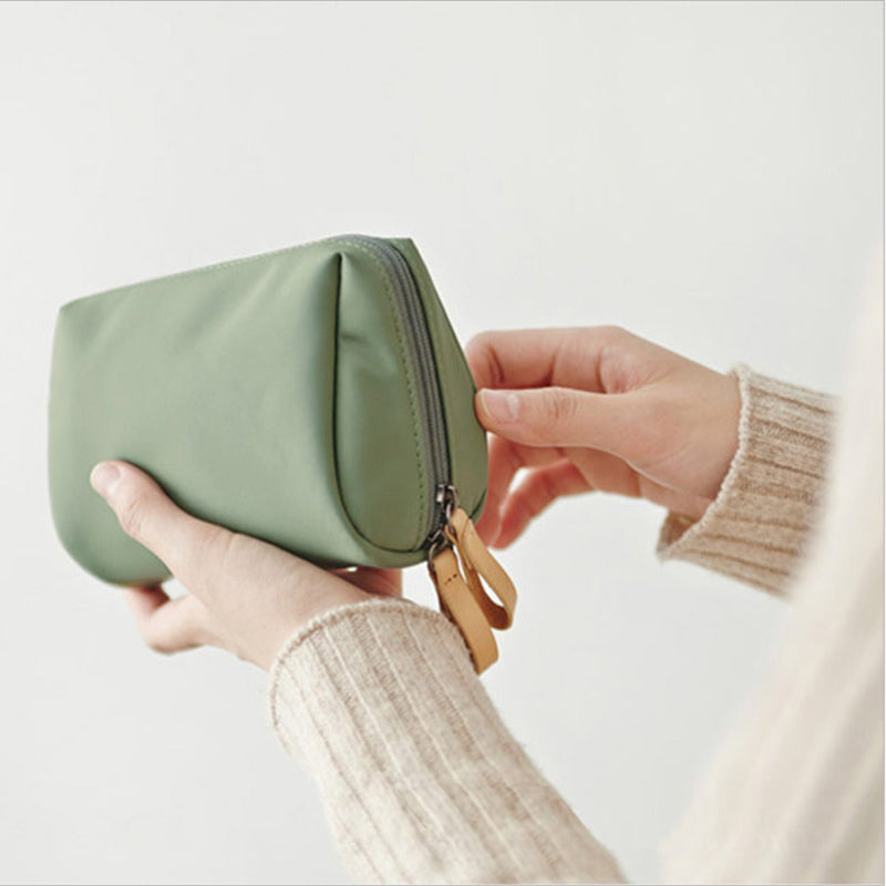 Solid Color Cosmetic Case with Double Zipper | Luvikno