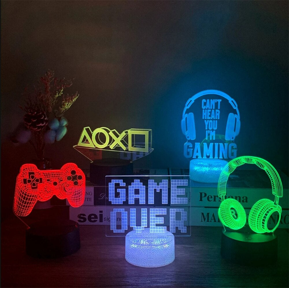 Gamer 3D LED-lamper | Luvikno