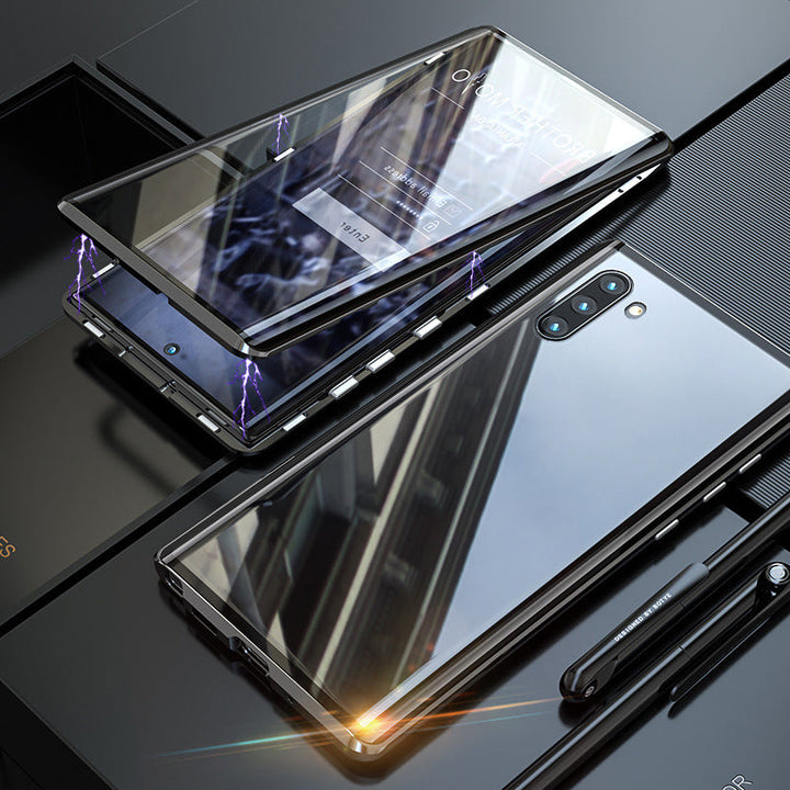 herdet glass Dobbeltsidig telefonveske for Samsung