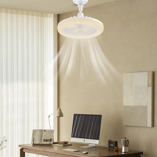 Energieeffektiv takvifte med LED-lampe og fjernkontroll | Passer til alle lampesokler | Luvikno