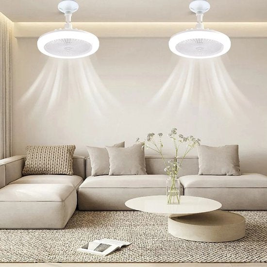 Energieeffektiv takvifte med LED-lampe og fjernkontroll | Passer til alle lampesokler | Luvikno