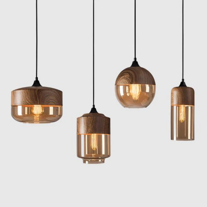 Stilig skandinavisk tre taklampe - NordLuna | Luvikno