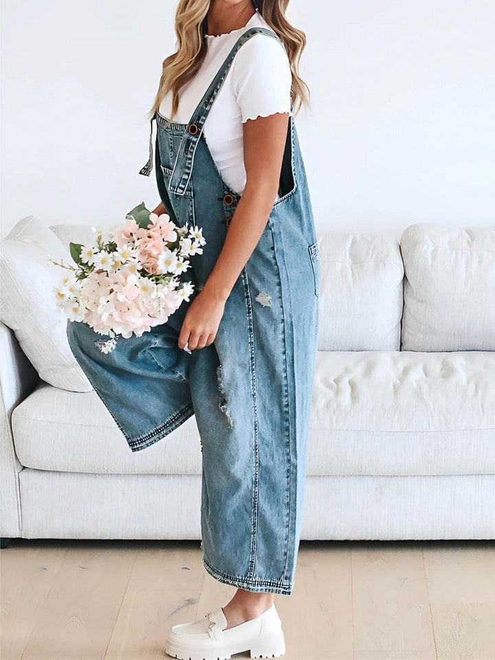 Luvik | Olkaimeton Rentoa Denim Haalaripuku