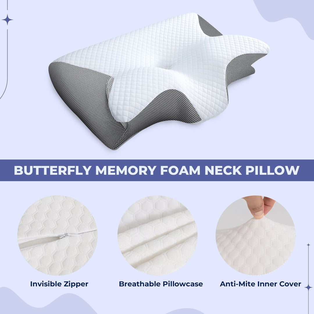 Putekuss for Butterfly Memory Foam Pillow Luvikno