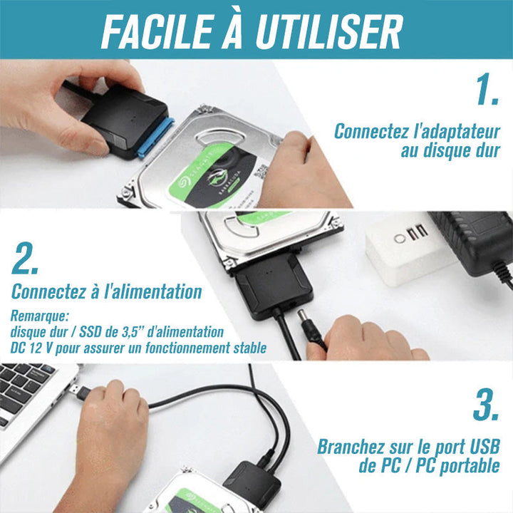 USB 3.0 til SATA III Hard Drive Adapter | Luvikno