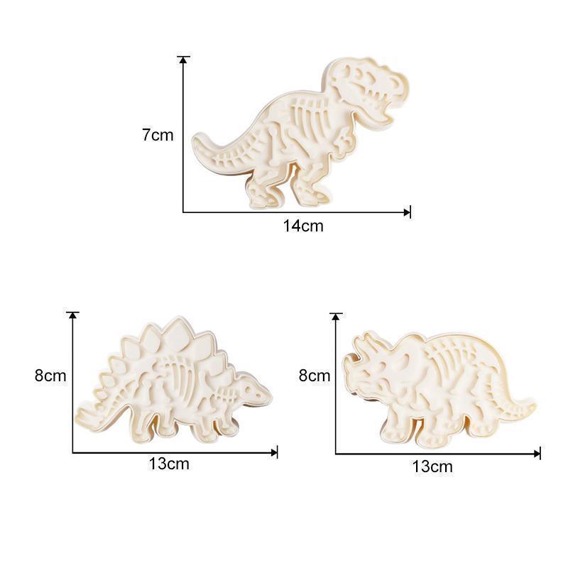 Dinosaur Kakeformer (3-pièces sett) | Luvikno