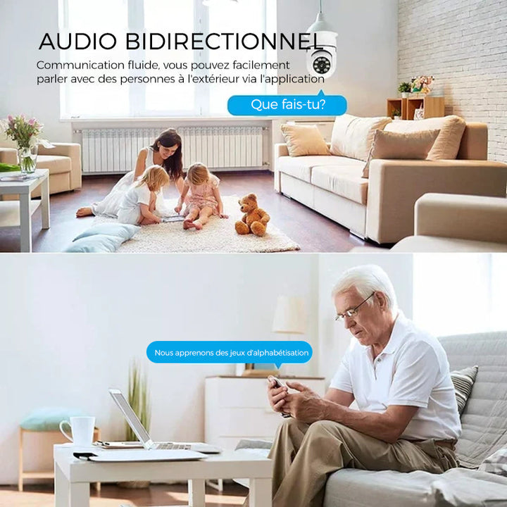 Trådløst wifi sikkerhetskamera med pære | Luvikno