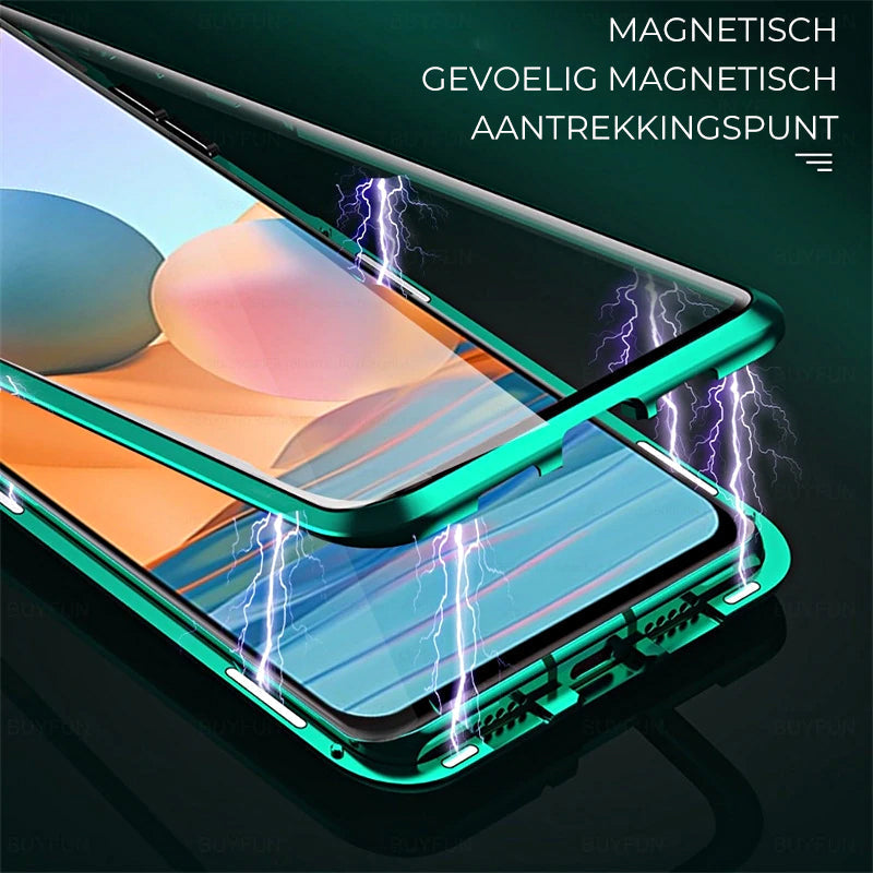 herdet glass Dobbeltsidig telefonveske for Samsung