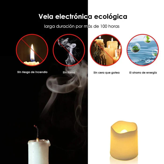 Sett med 24 LED Flameless lys - GlowFlicker | Luvikno