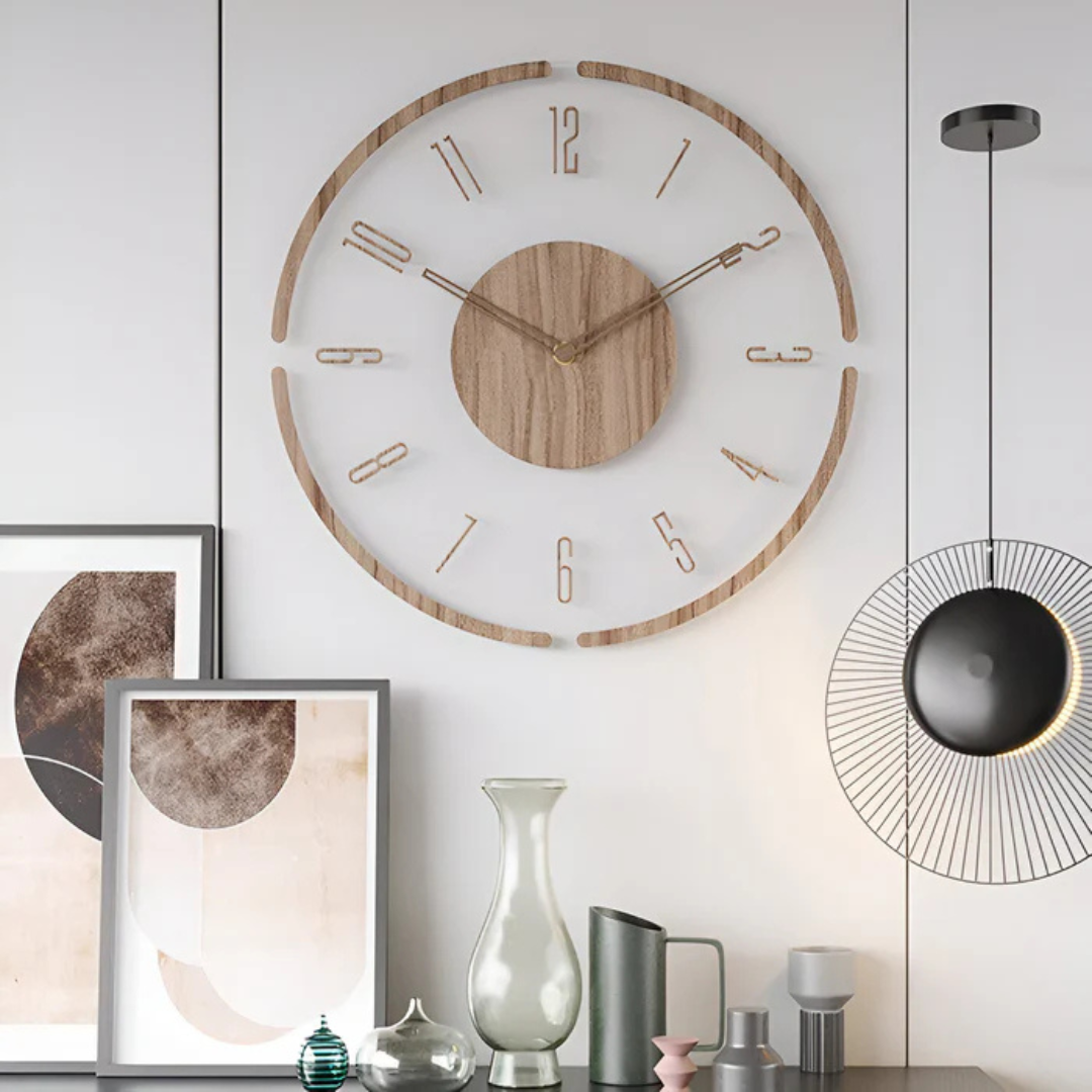 Nock Veggklokke – Stillegående & Elegant Klokke for Stue eller Soverom | Luvikno