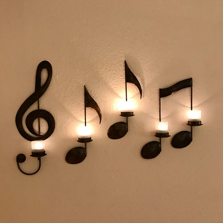 Svart Musikknot Vegglampe Luvikno