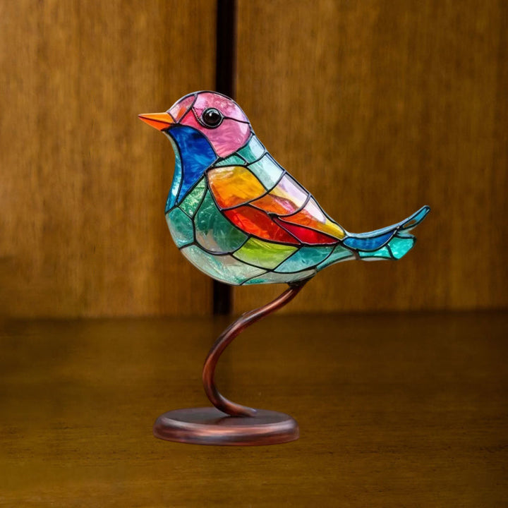 Fargede Glass Ornamenter Fugl på Greiner | Luvikno