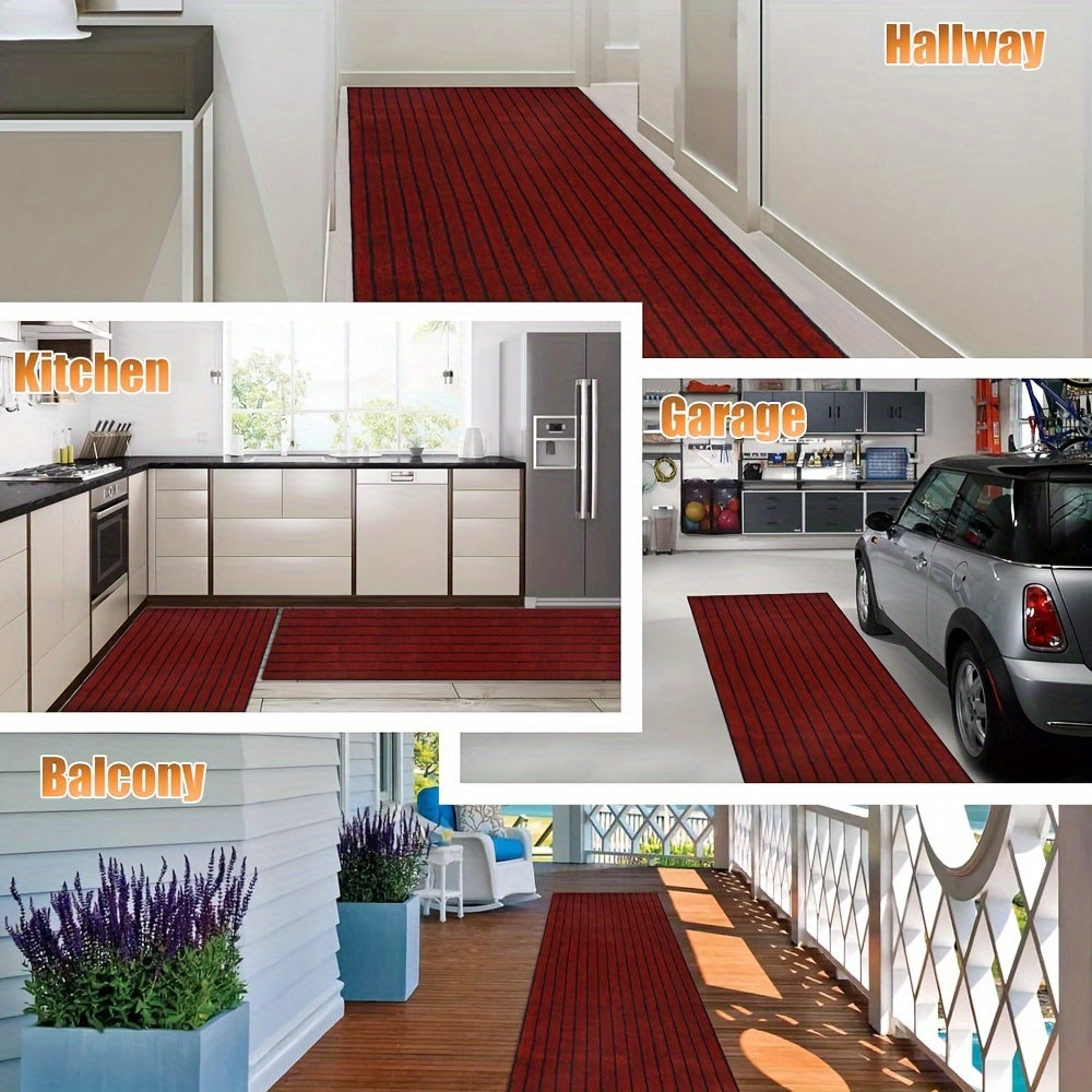 Non-slip Lang Løper - Vaskbar Teppett med Gummibakside for Innendørs og Utendørs | Perfekt for Hall og Balkong | Luvikno