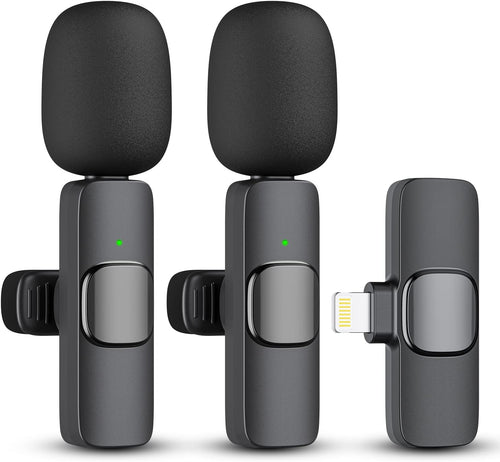 2-Pack trådløs mikrofon for iPhone iPad Luvikno