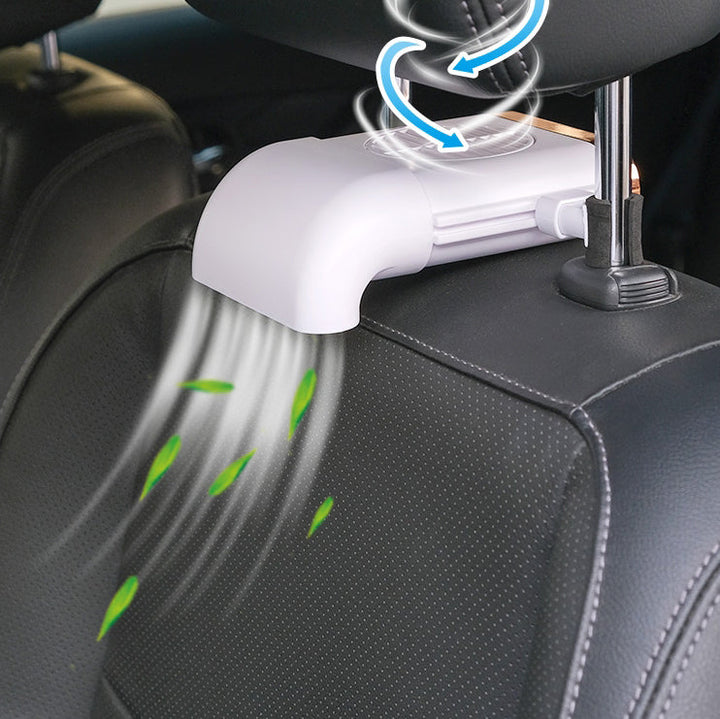 Multi-funksjonell Mini Bil Baksetefan med Justerbare 3 Hastigheter, Micro USB Strømforsyning og Enkel Installasjon, Kompatibel med de Fleste Biler | Luvikno