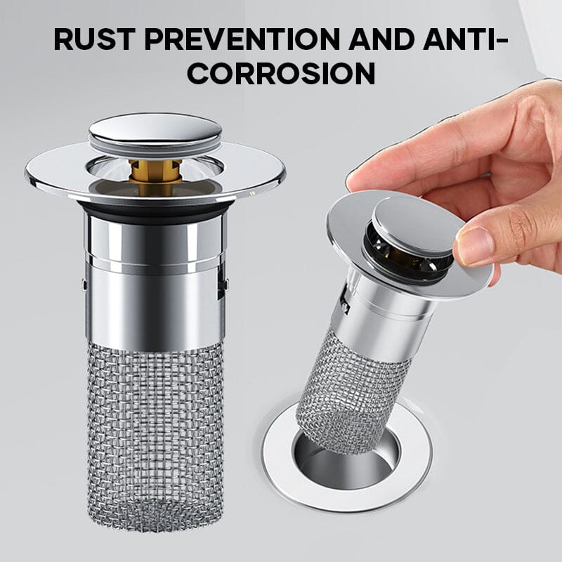 Dreneringsfilter i rustfritt stål med pop-up mekanisme | Luvikno