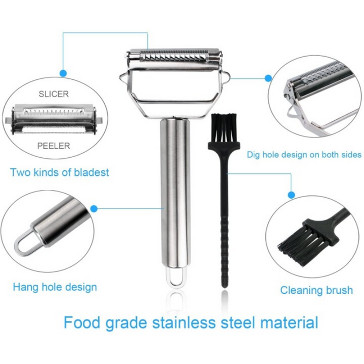 Ultra Sharp Rustfritt Stål Multi-funksjon Grønnsaksskreller & Julienne Cutter | Luvikno