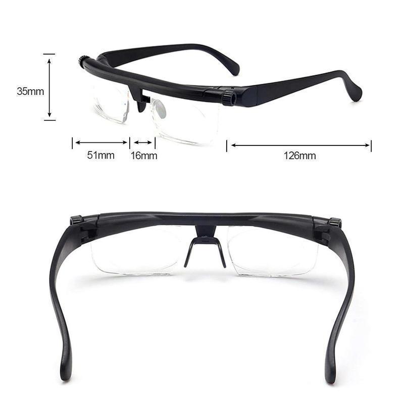 Fokuserbar lesebrille Unisex | Justerbar zoom-linse | Svart